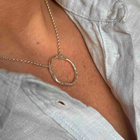 Silver Necklace "Big Fingerprint Circle"