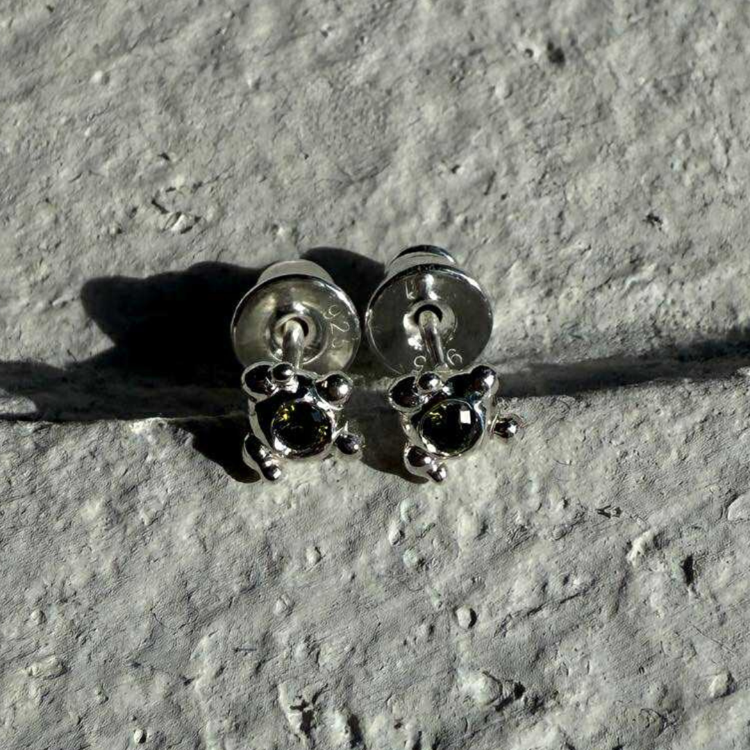 Silver Earrings "Coral Grain"