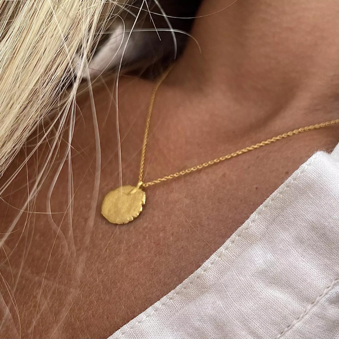 Gold Plated Silver Necklace "Small Fingerprint"
