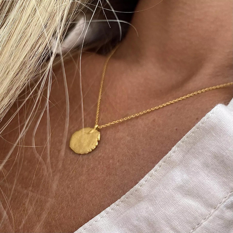Gold Plated Silver Necklace "Small Fingerprint"