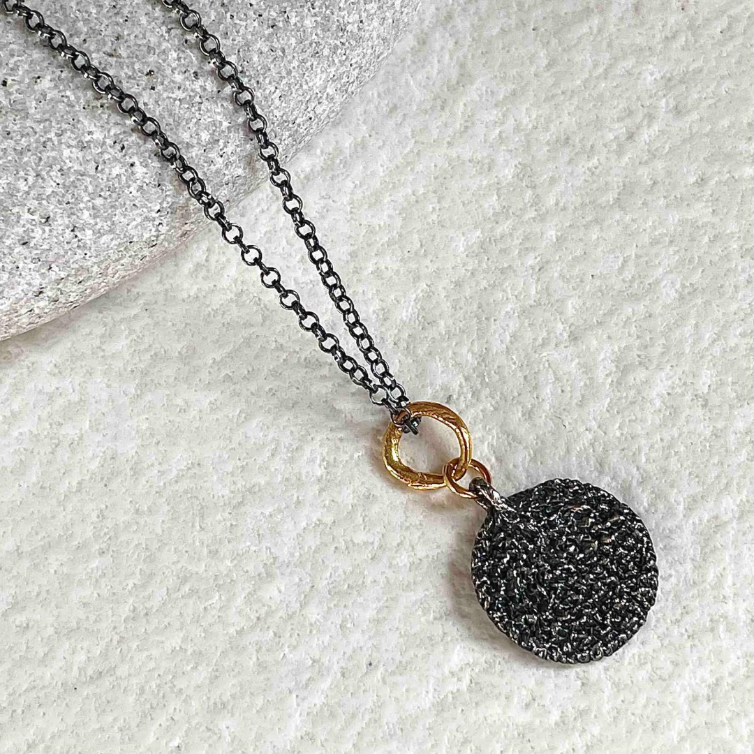Gold Plated / Oxidized Silver Necklace "Bespoken"