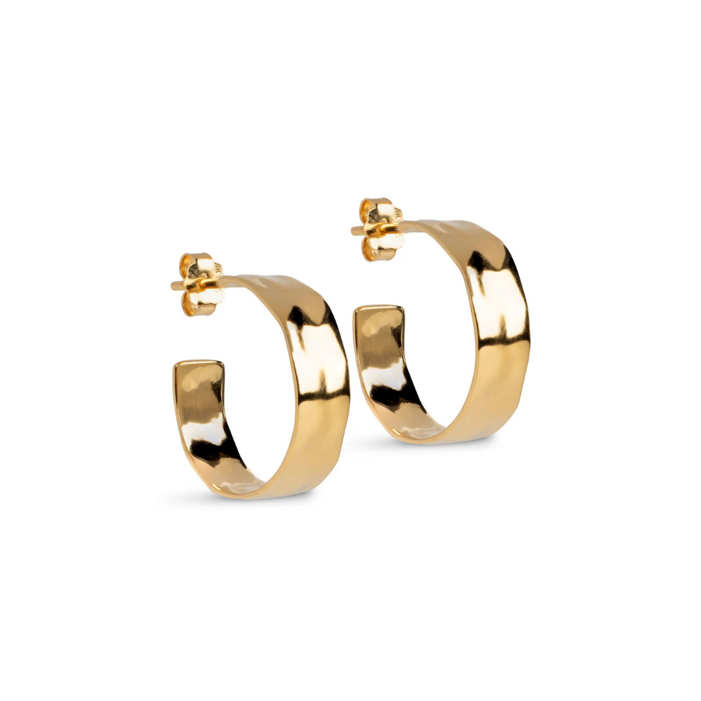 Gold Plated Silver Earrings "Sandra" (Wide)