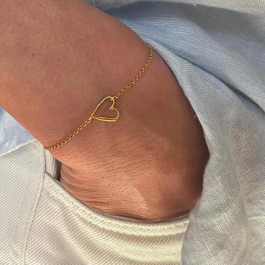 Gold Plated Silver Bracelet "Heart"
