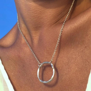 Silver Necklace "Big Fingerprint Circle"