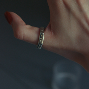 Silver Ring "Amicus Cognoscitur Amore, More, Ore, Re / You can recognize a true friend from affection, behaviour, words and deeds"