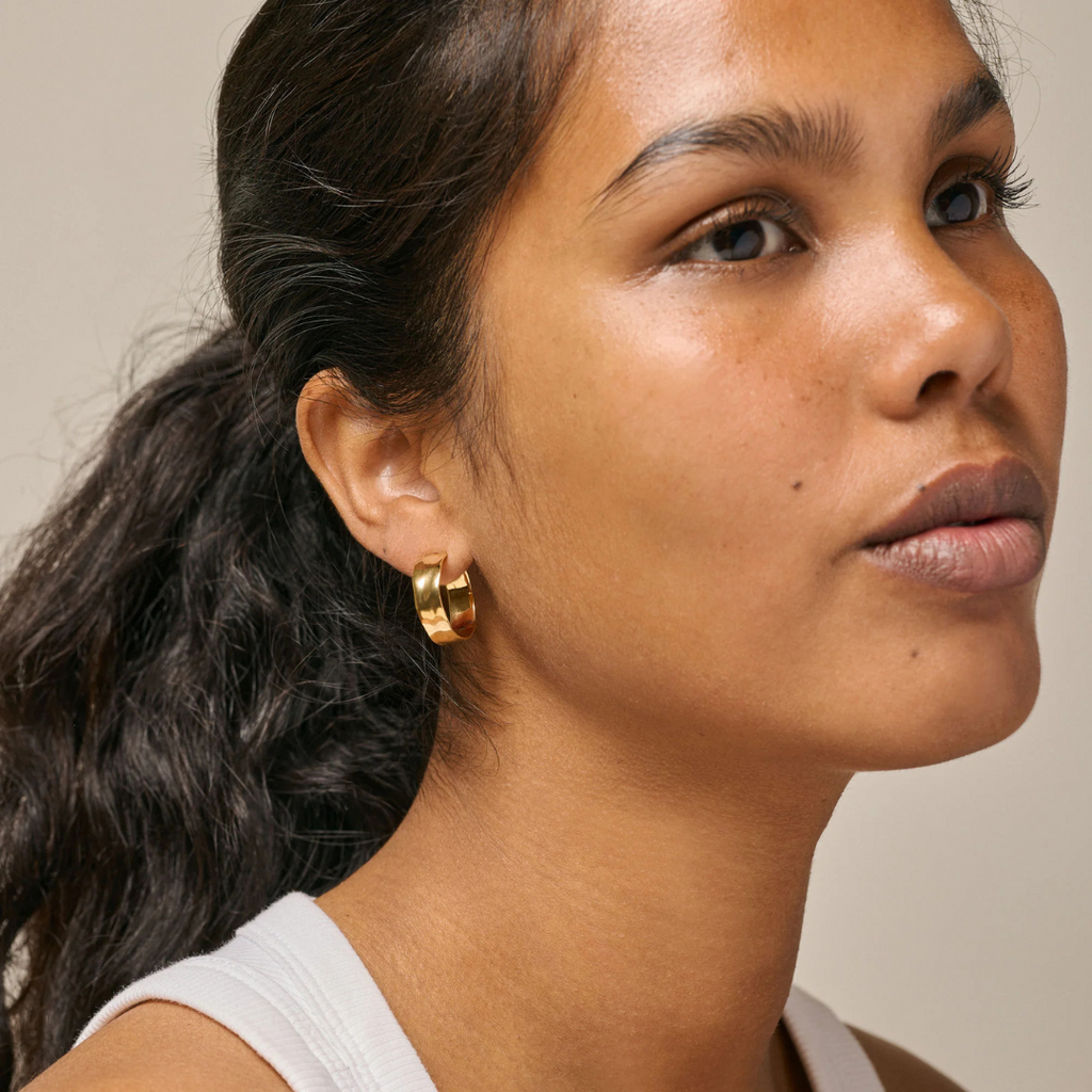 Gold Plated Silver Earrings "Sandra" (Wide)