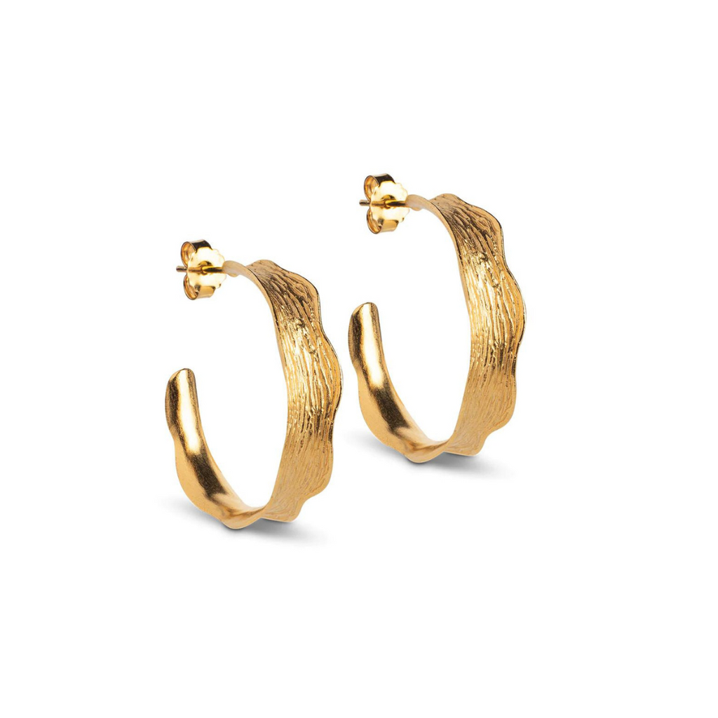 Gold Plated Silver Hoops "Ane", 30 mm