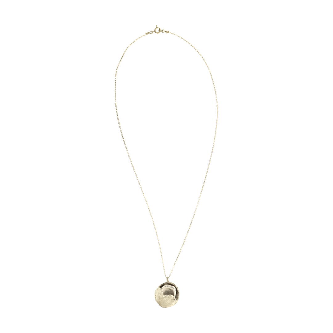Silver Necklace with Pearl "Half Moon Nurturing Pearl"