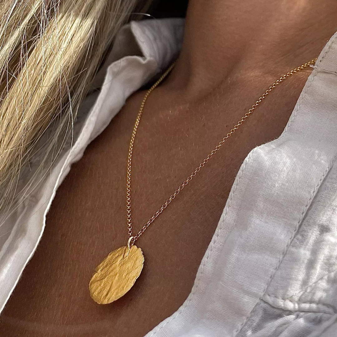 Gold Plated Silver Necklace "Fingerprint"