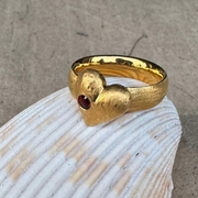 Gold Plated Silver Ring with Garnet "Imagination Tool"