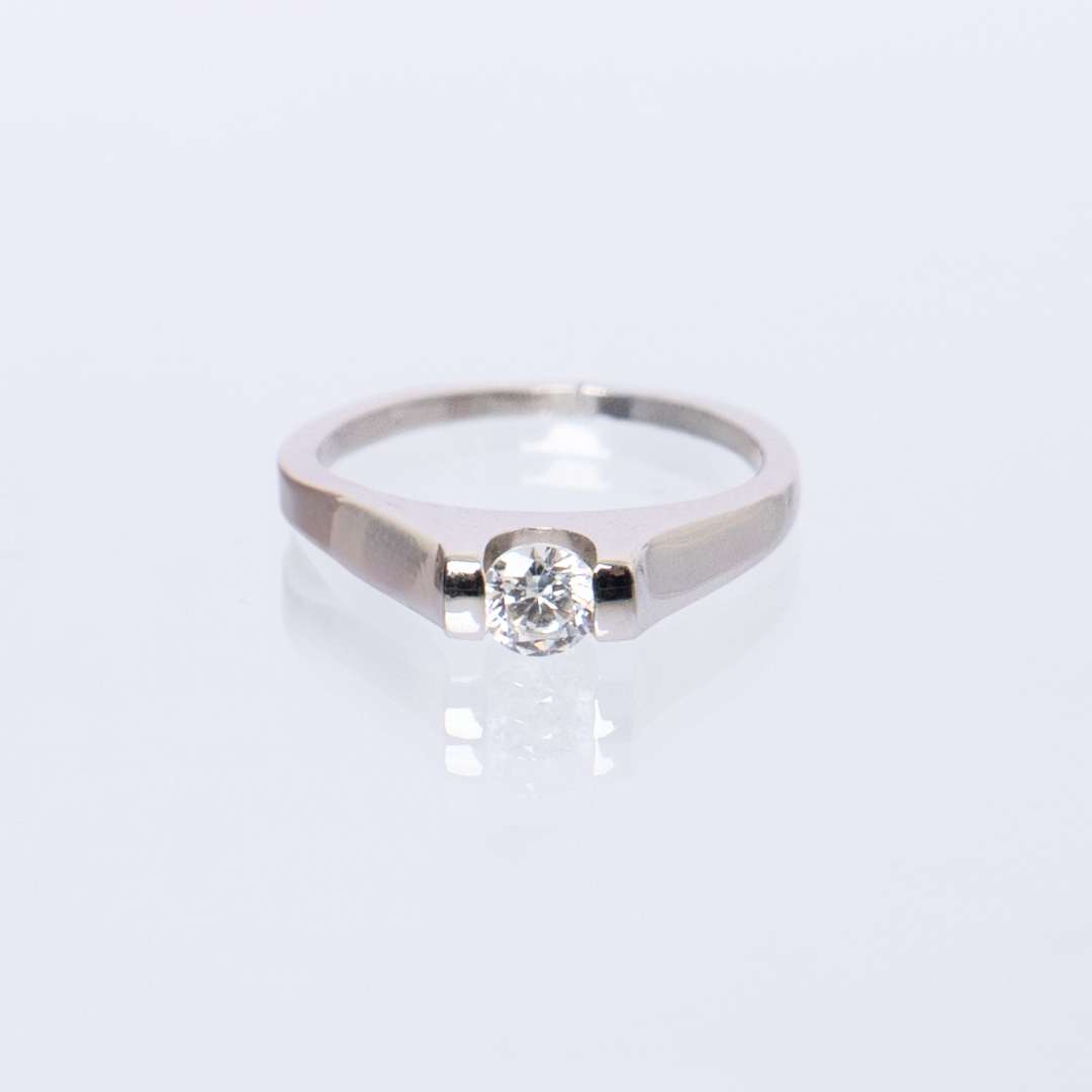 White Gold Ring with Cubic Zirconia