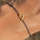 Gold Plated / Oxidized Silver Bracelet "Miniature Heart"