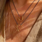 Gold Plated / Oxidised Silver Necklace "Small Fingerprint Circle"