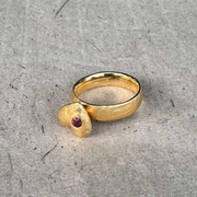 Gold Plated Silver Ring with Garnet "Imagination Tool"