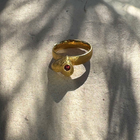 Gold Plated Silver Ring with Garnet "Imagination Tool"