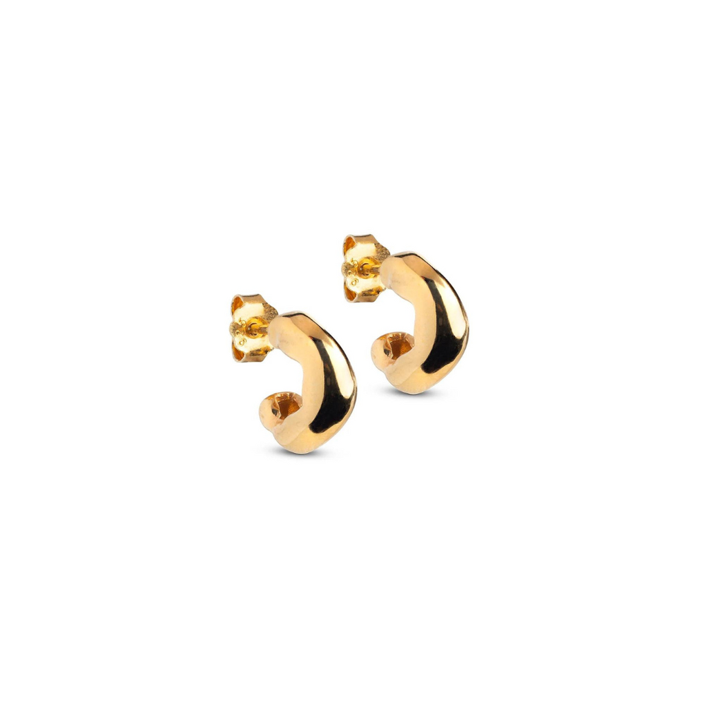 Gold Plated Silver Hoop Earrings "Gianna”, Small