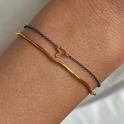 Gold Plated / Oxidized Silver Bracelet "Miniature Heart"