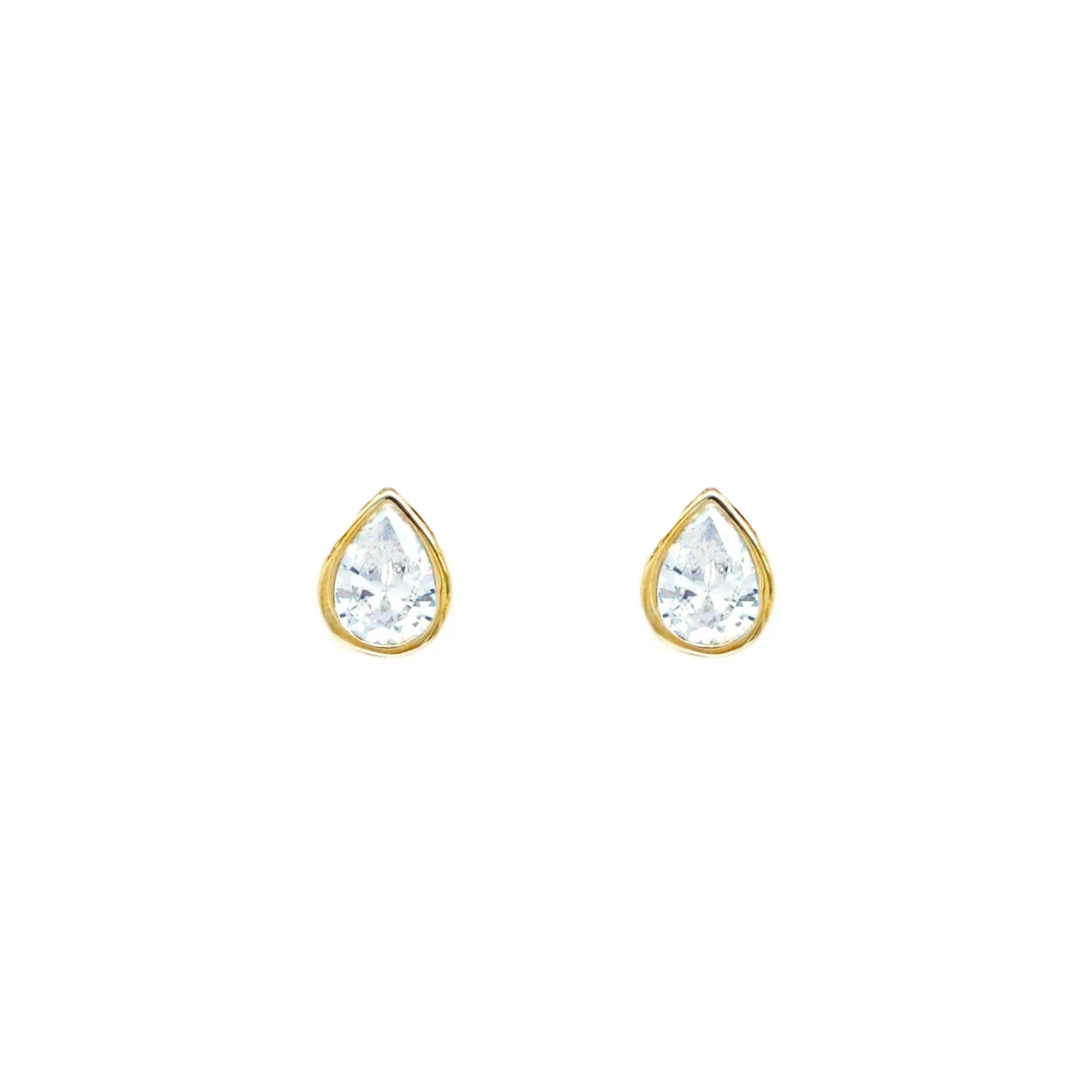 Gold Plated Silver Stud Earrings "Seraphina Ocean Drop"