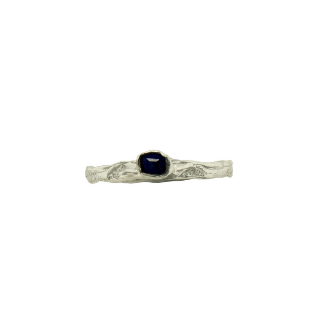 Silver Ring "The Seekers" with Sapphire