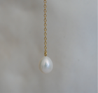 Gold Plated Silver Necklace with Pearl and Topaz "Valencia"