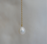 Gold Plated Silver Necklace with Pearl and Topaz "Valencia"