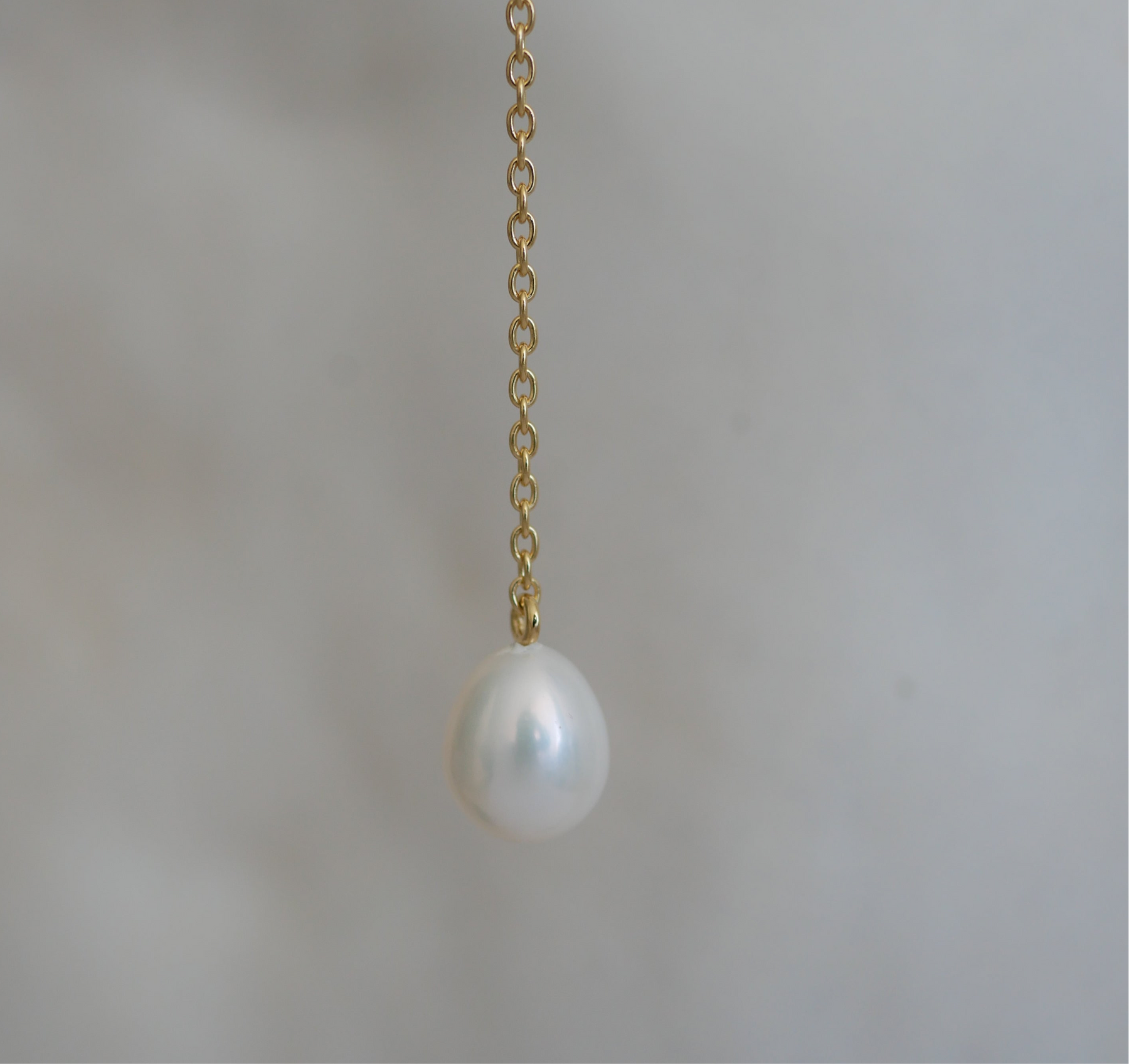 Gold Plated Silver Necklace with Pearl and Topaz "Valencia"