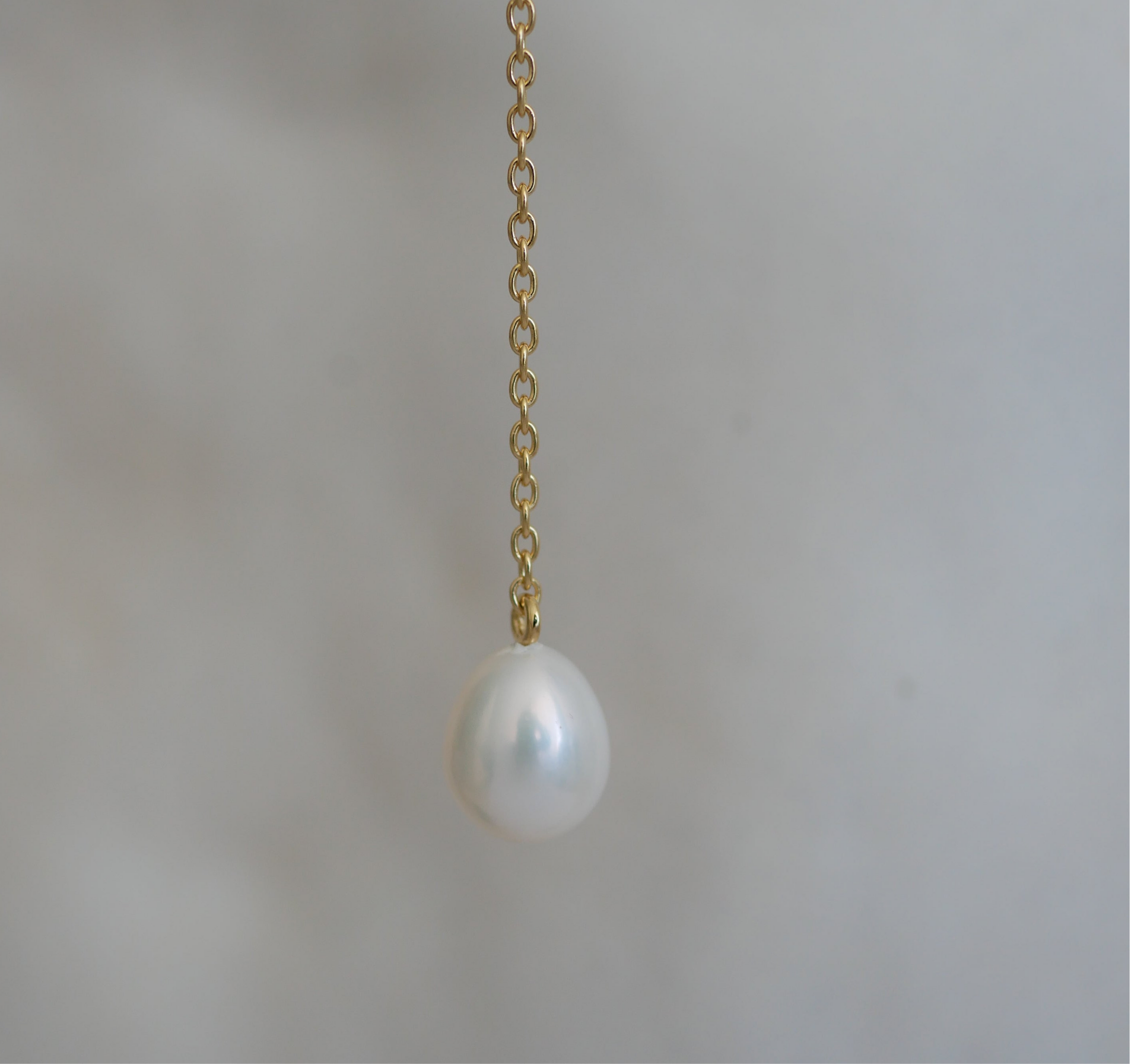 Gold Plated Silver Necklace with Pearl and Topaz "Valencia"