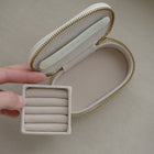 Mini Oval Cream Jewellery Case