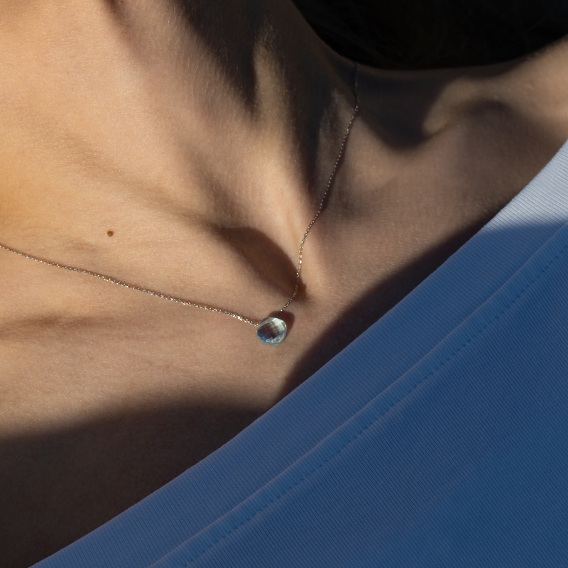 Silver Necklace with Topaz