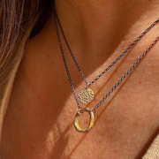 Gold Plated / Oxidized Silver Necklace "Tiny"