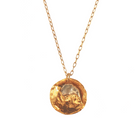 Gold Plated Necklace "Half Moon Nurturing Pearl"