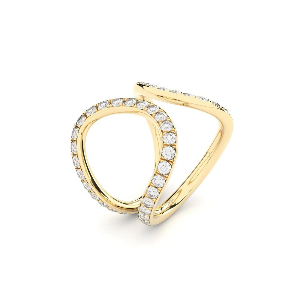 Yellow Gold Ring / Ear Cuff "Reflection Embrace"