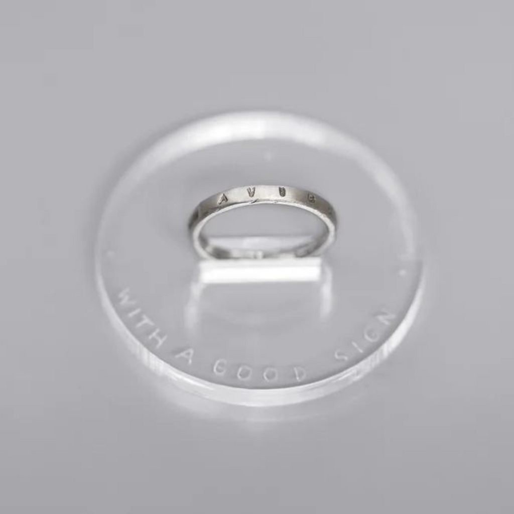 Silver Mini Ring with Inscription in Latin