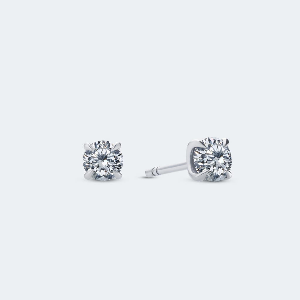 White Gold & 1 ct Diamond Stud Earrings