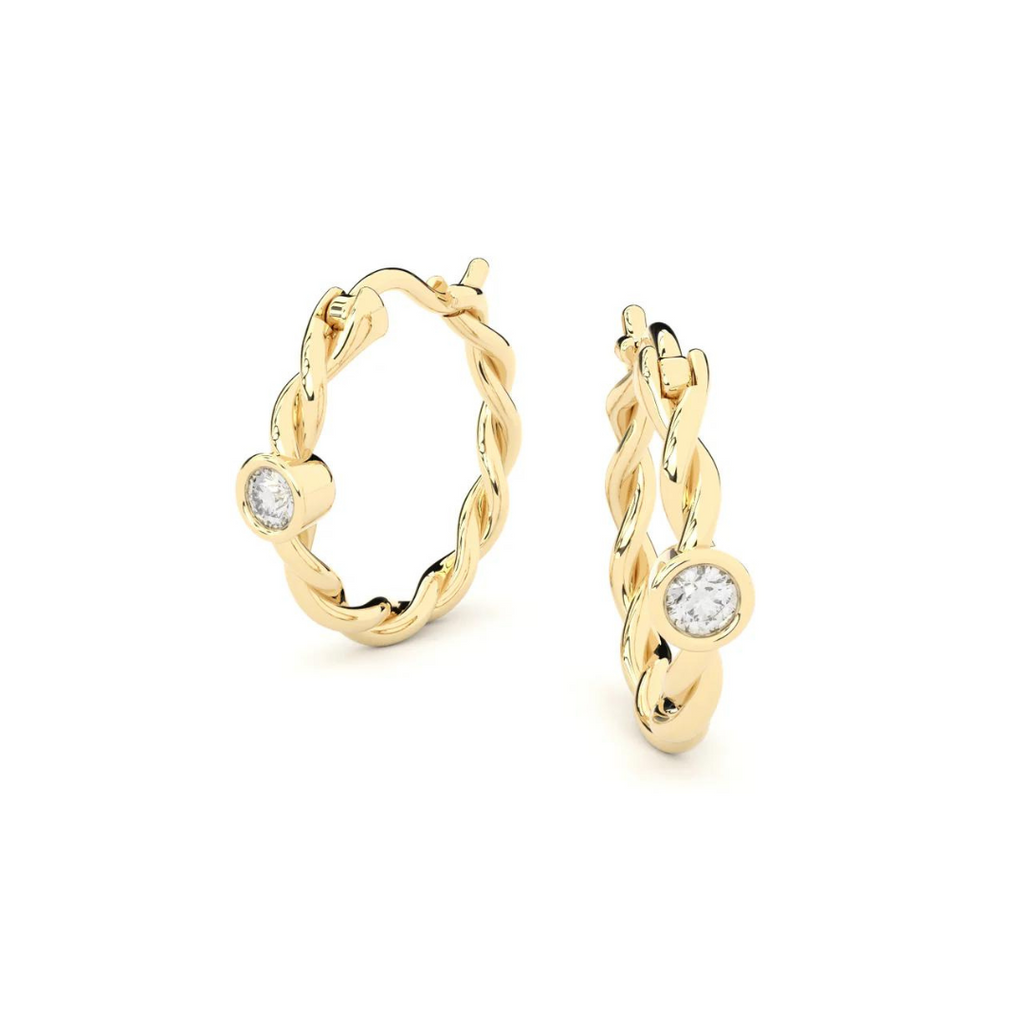 Yellow Gold Earrings "Becoming Twisted"