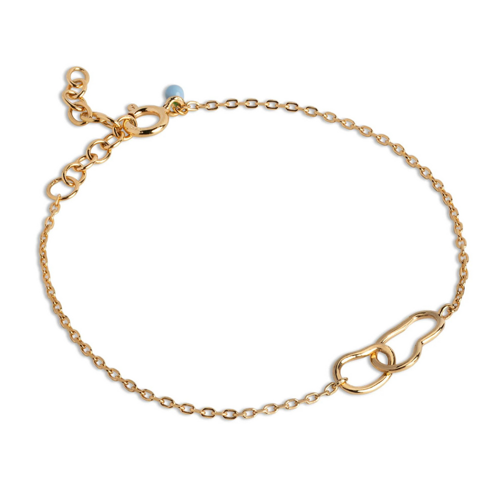 Gold Plated Silver Bracelet "Organic Double Circle"