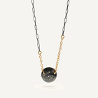 Gold Plated / Oxidized Silver Necklace "Moon & Stars"