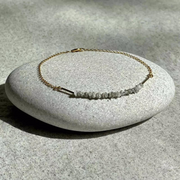 Gold Plated Silver Bracelet with Grey Diamonds