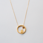 Gold Plated Silver Necklace with Garnet "All Around Us"
