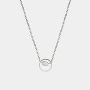 Silver Necklace with Pearl "Pearl Diver"