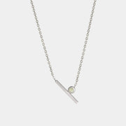 Silver Necklace "Dewdrops" with Green Sapphires