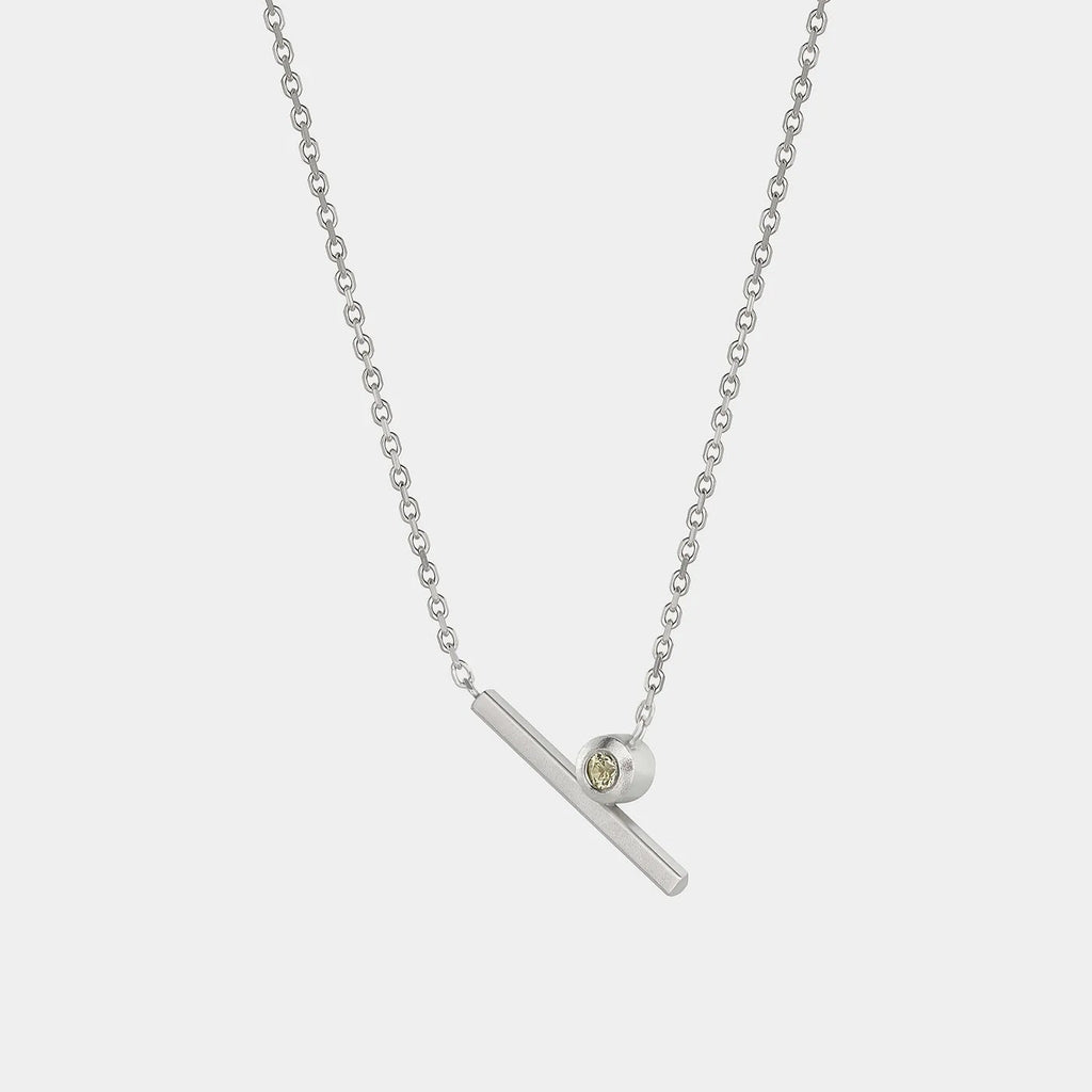 Silver Necklace "Dewdrops" with Green Sapphires