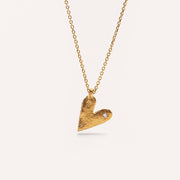 Gold Plated Silver Necklace with Diamond "Heart"