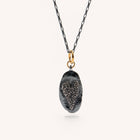 Gold Plated / Oxidized Silver Necklace "Oval Handcrafted Heart"