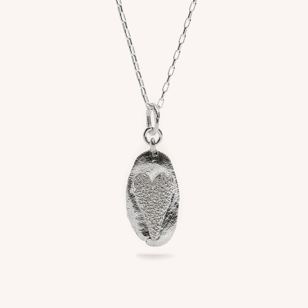 Silver Necklace "Oval Handcrafted Heart"