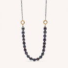 Gold Plated Silver & Dark Pearls Necklace "Fingerprint Circle"