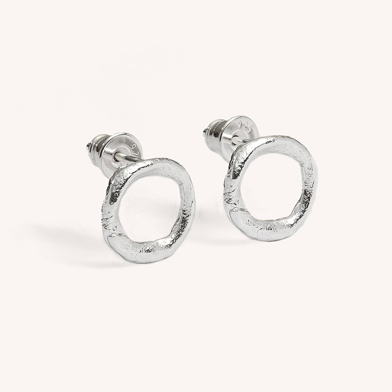 Silver Earrings "Fingerprint Circle" (mini)