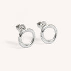 Silver Earrings "Fingerprint Circle" (mini)