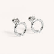 Silver Earrings "Fingerprint Circle" (mini)