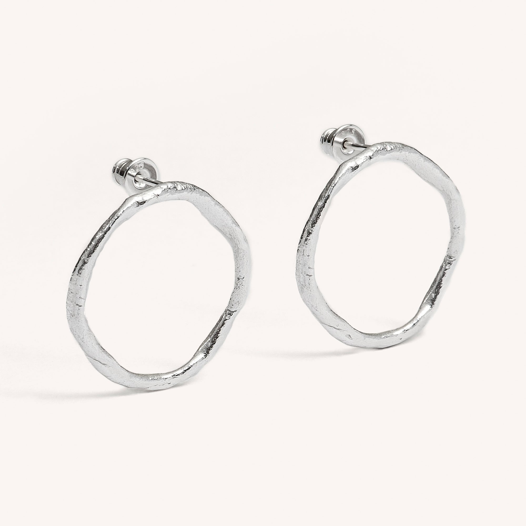 Silver Earrings "Fingerprint Big Circle"